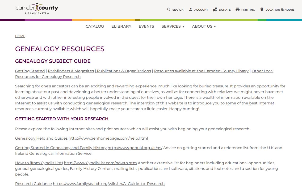 Camden County city directory microfilm resources at the Camden County Library